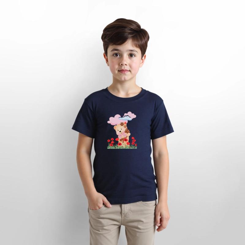 teddy bear and flowers