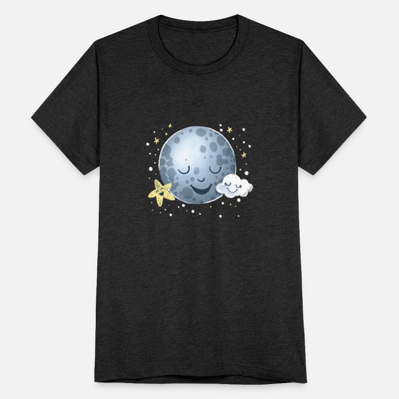 The sleepy Moon And Stars and cloud (hand drawn)