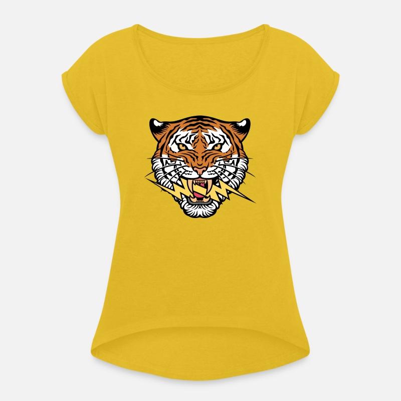 Tiger face and lightning bolt