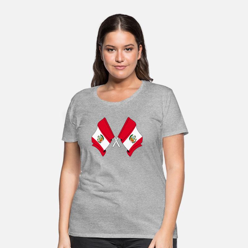 Two crossed flags of Peru