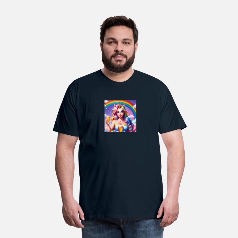 Unicorn drinking beer