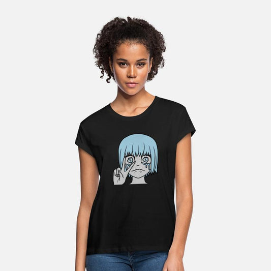 Victory hand sign crying