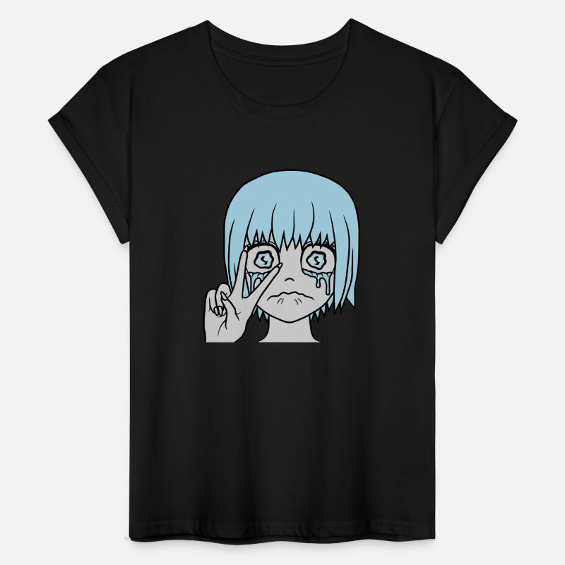 Victory hand sign crying