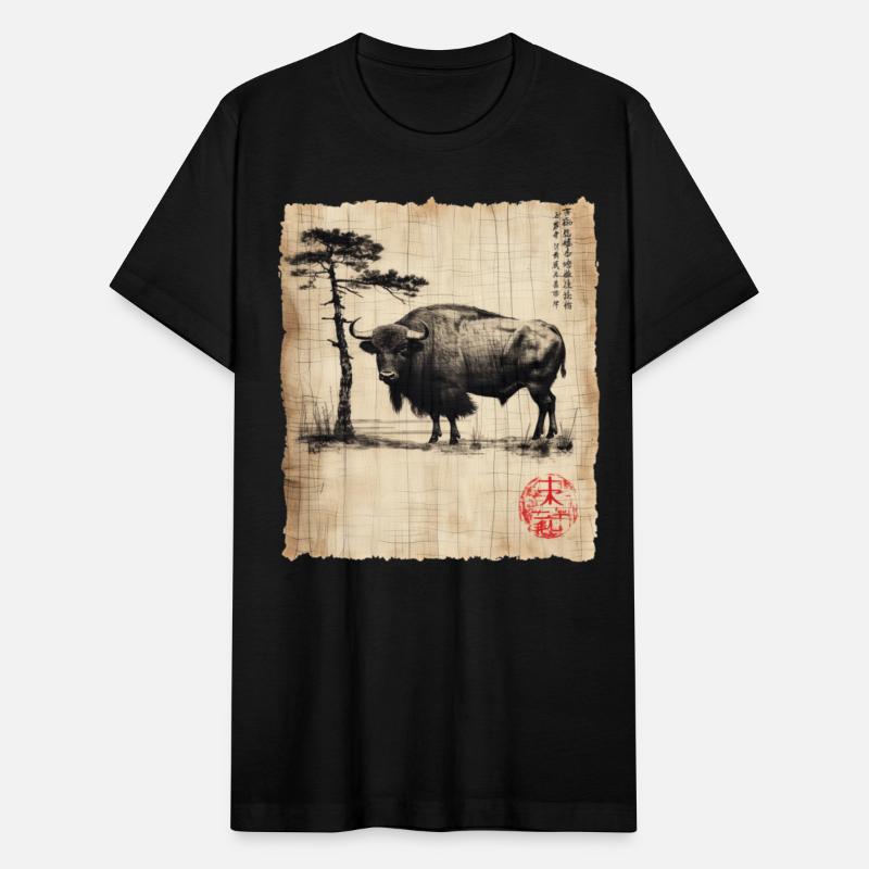 Vintage Papyrus Scroll Japanese Art Silhouette