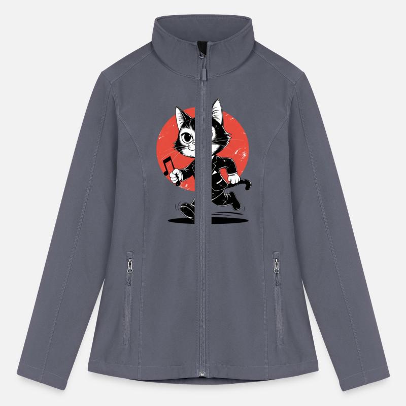 Whimsical Black White Cat Conductor