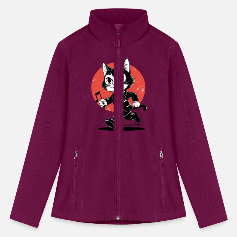 Whimsical Black White Cat Conductor