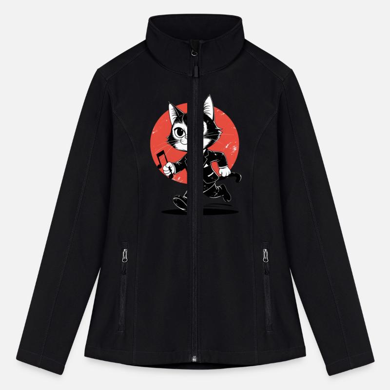 Whimsical Black White Cat Conductor