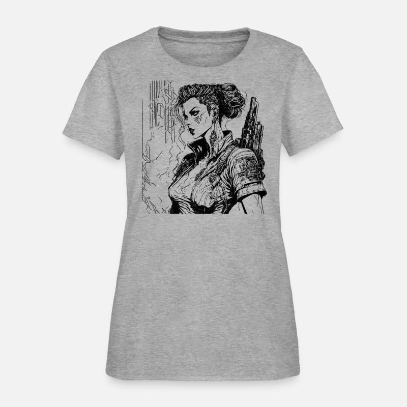 Woman with vintage gun. Vintage woman