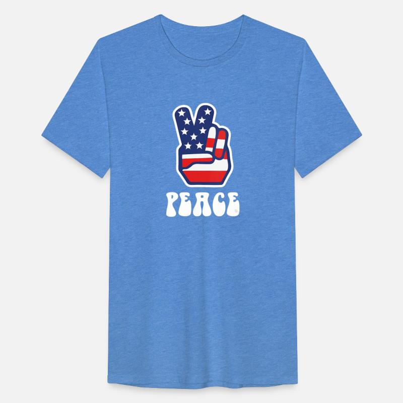 Womens Peace Sign US Flag Stars Stripes Hippie