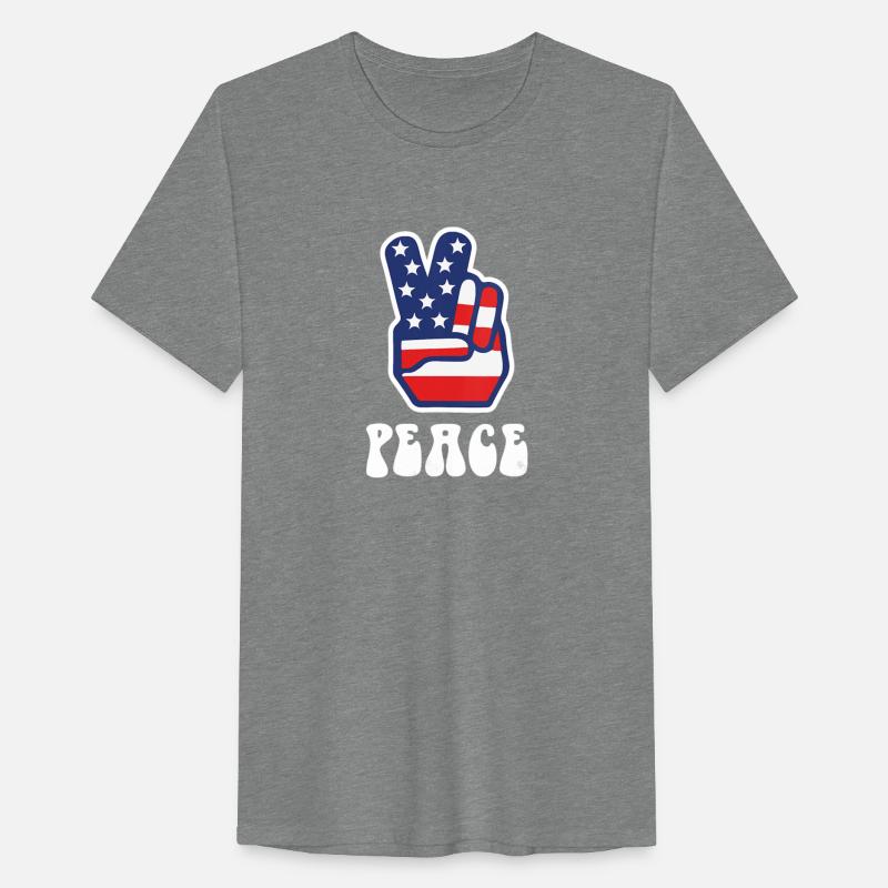 Womens Peace Sign US Flag Stars Stripes Hippie