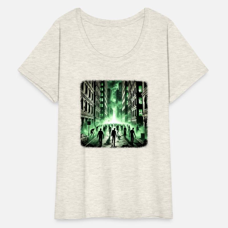 Zombie Apocalypse Green Glow Urban Horror Scene