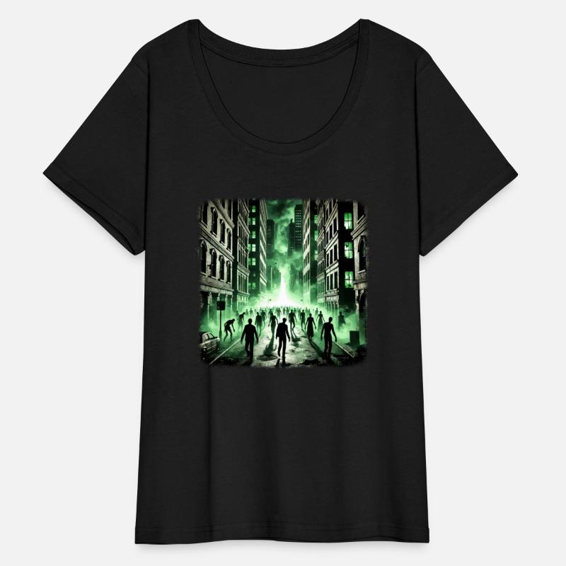 Zombie Apocalypse Green Glow Urban Horror Scene