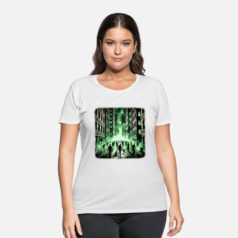 Zombie Apocalypse Green Glow Urban Horror Scene