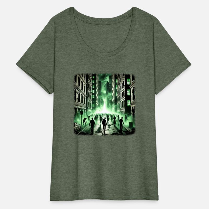 Zombie Apocalypse Green Glow Urban Horror Scene