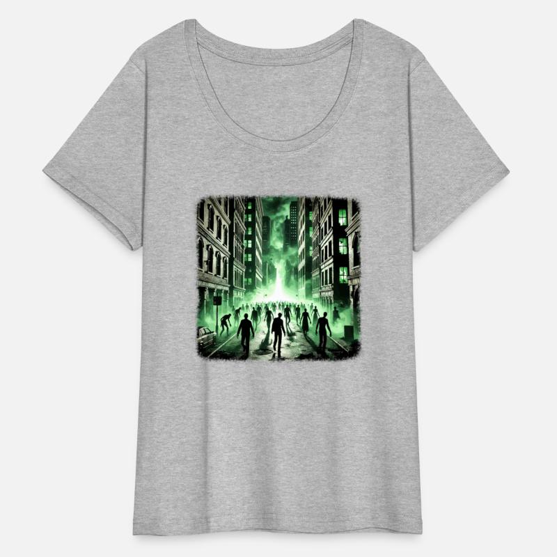 Zombie Apocalypse Green Glow Urban Horror Scene